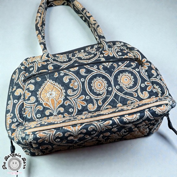 Vera Bradley Café Latte Y2K Quilted Bowler Shoulder Bag Brown Tan Zip Top Purse - Picture 6 of 7